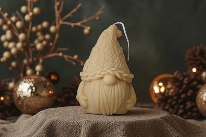 Knitted Gnome Candle 5x3.5 inches