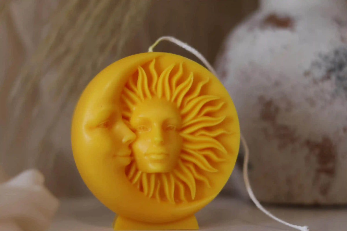 Sun and Moon Candle 4x3.5 inches