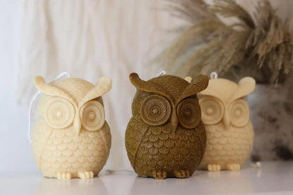 Large Owl Candle 4.5x4 inches