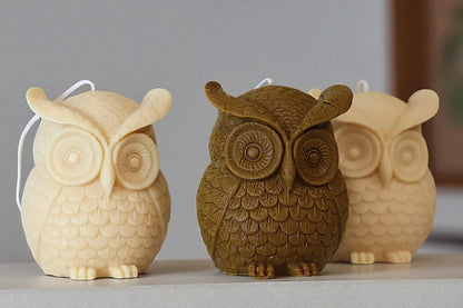 Large Owl Candle 4.5x4 inches