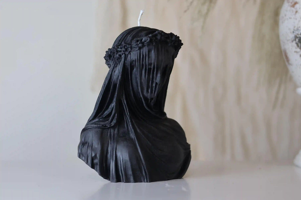 Large Veiled Lady Candle 6.5x4 inches