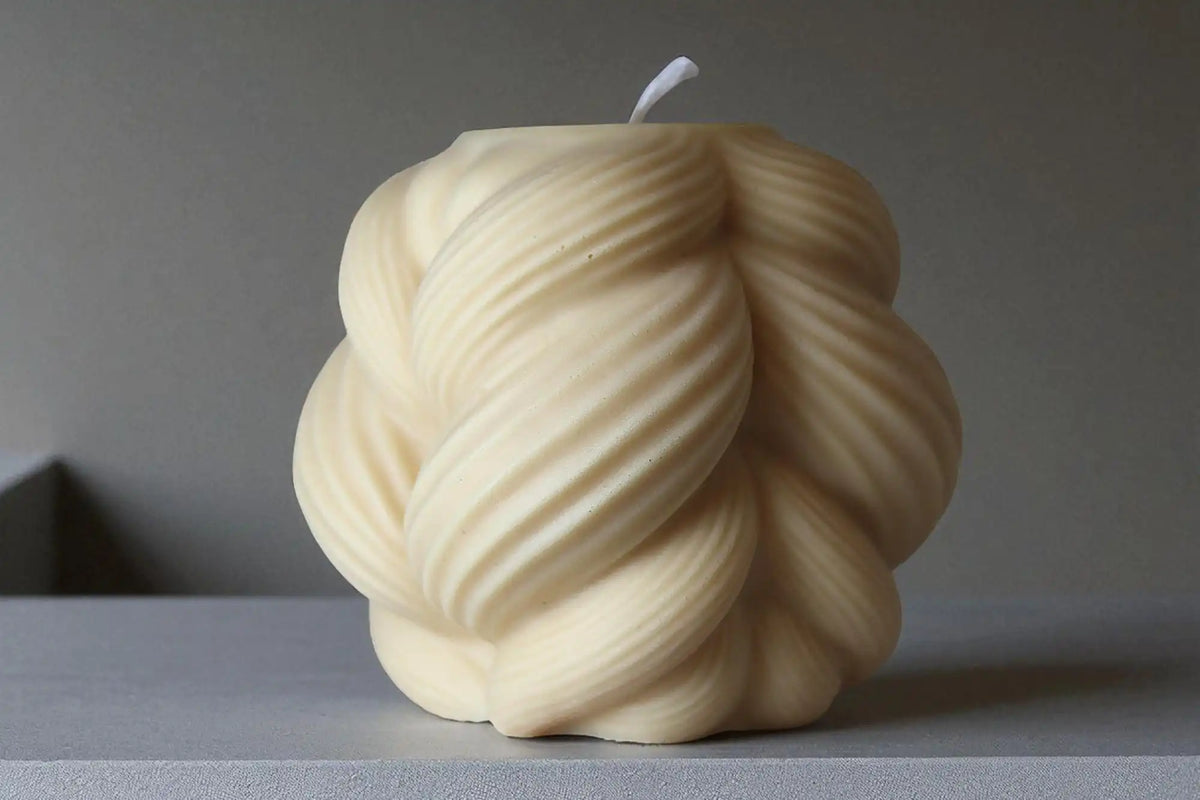 Large Twisted Knot Candle 5x6 inches