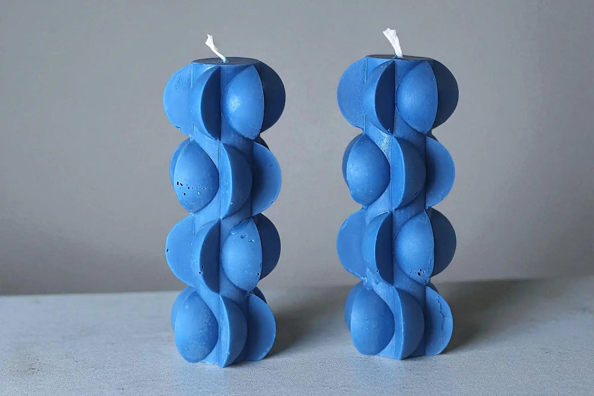Wavy Tall Pillar Candle 6x2.5 inches