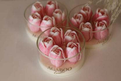 Ombre Tulip Glass Jar Candle 2x3.75 inches