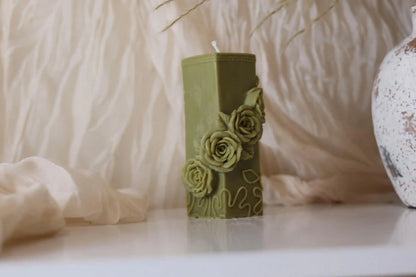 Rose Pillar Candle 4.75x1.5 inches