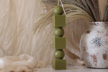 Geometric Tower Candle 8x1.5 inches