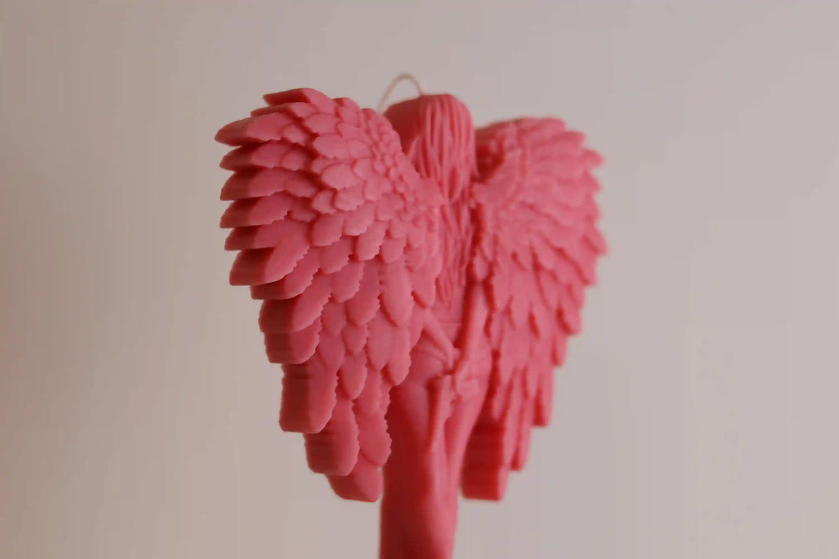 Wing Girl with Gun Candles 6x4.5 inches