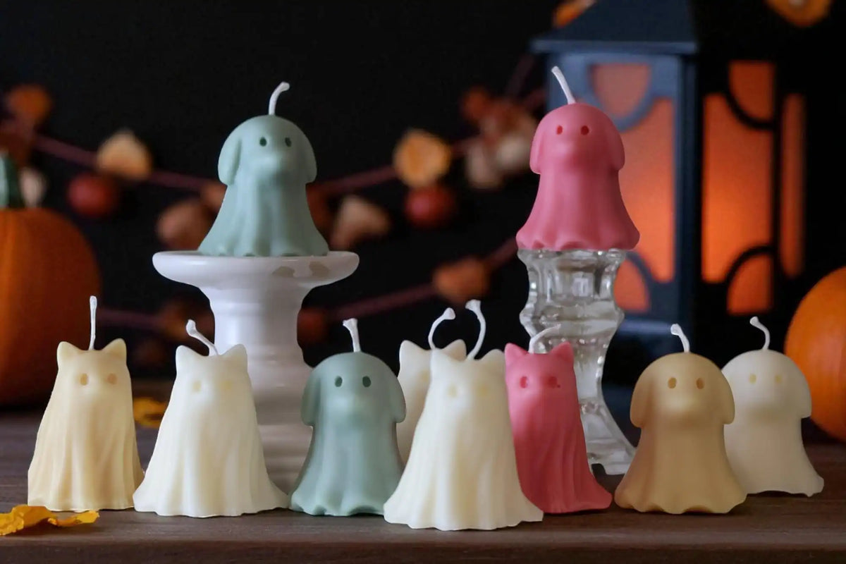 Ghost Candle Dog or Cat Shape 2.5x2.25 inches
