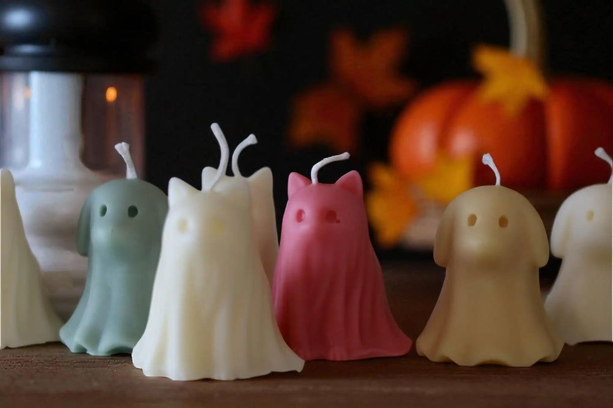 Ghost Candle Dog or Cat Shape 2.5x2.25 inches