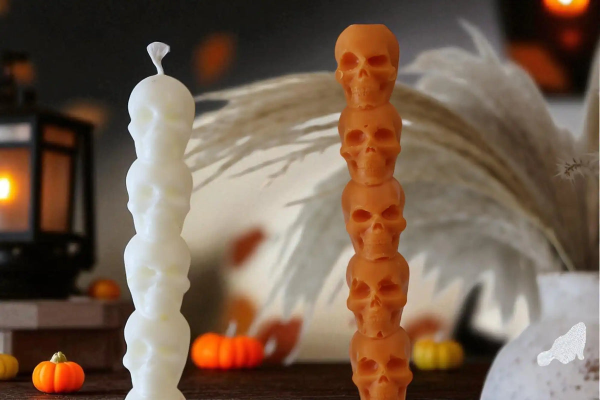 Skull Taper Candle 10.5x0.75 inches