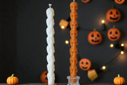 Skull Taper Candle 10.5x0.75 inches