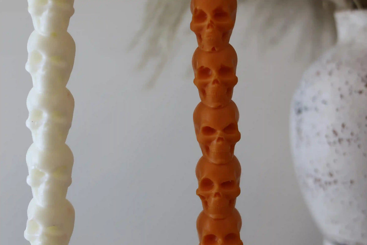 Skull Taper Candle 10.5x0.75 inches