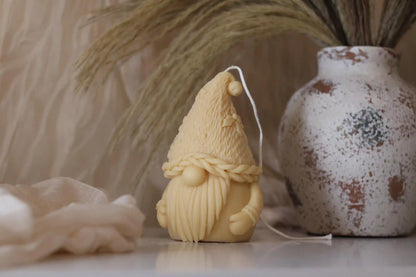 Knitted Gnome Candle 5x3.5 inches