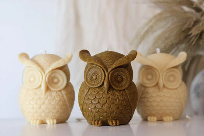 Large Owl Candle 4.5x4 inches