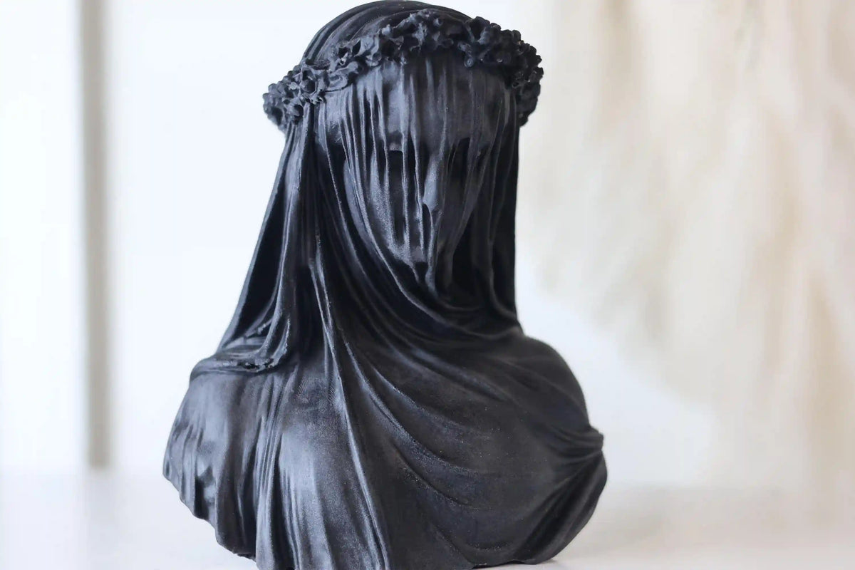 Large Veiled Lady Candle 6.5x4 inches