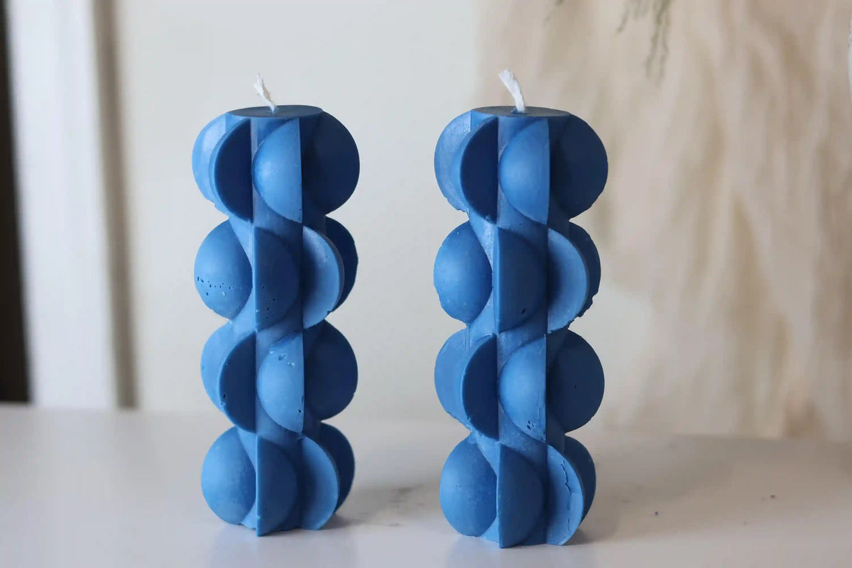 Wavy Tall Pillar Candle 6x2.5 inches