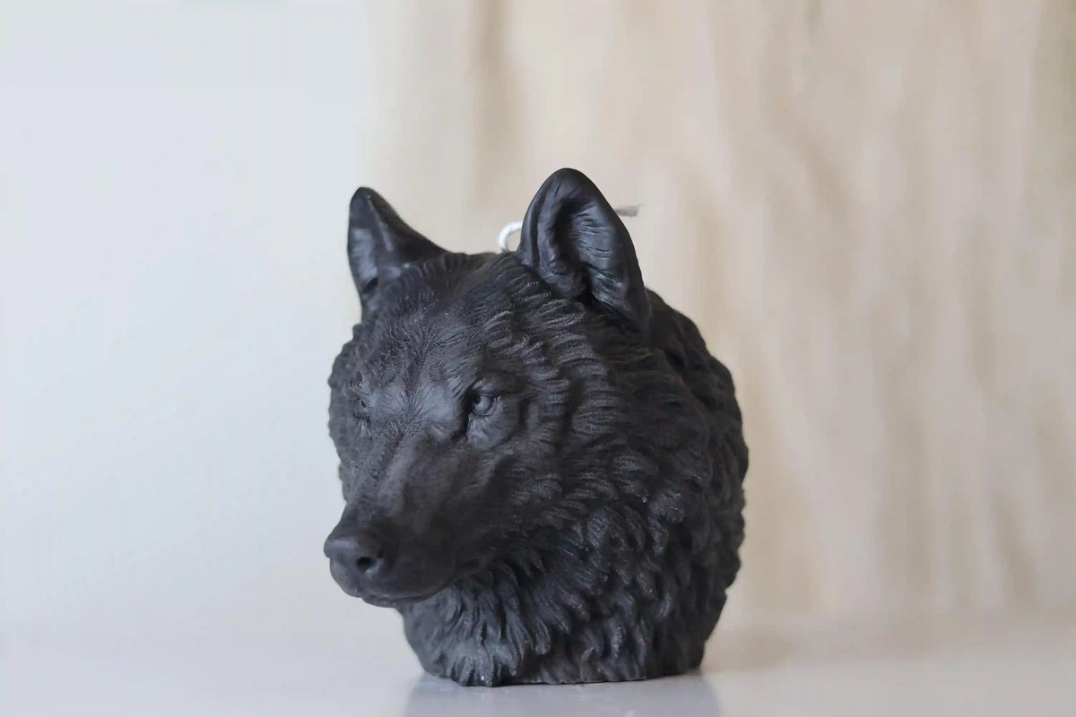 Wolf Head Candle 5x5 inches