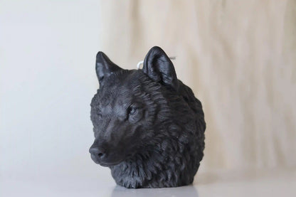 Wolf Head Candle 5x5 inches