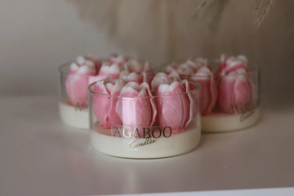 Ombre Tulip Glass Jar Candle 2x3.75 inches