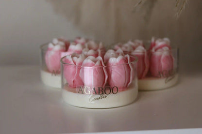 Ombre Tulip Glass Jar Candle 2x3.75 inches