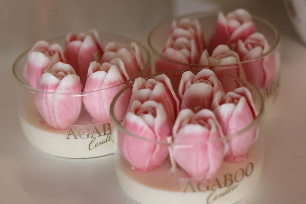 Ombre Tulip Glass Jar Candle 2x3.75 inches