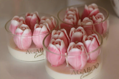 Ombre Tulip Glass Jar Candle 2x3.75 inches