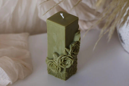 Rose Pillar Candle 4.75x1.5 inches