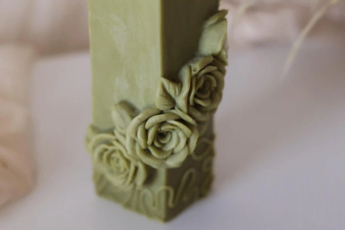 Rose Pillar Candle 4.75x1.5 inches