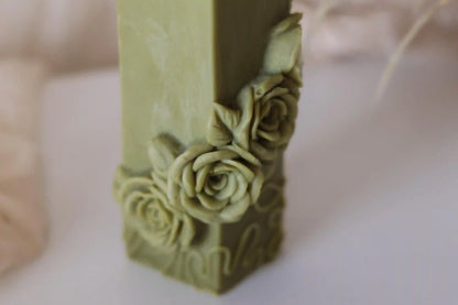 Rose Pillar Candle 4.75x1.5 inches