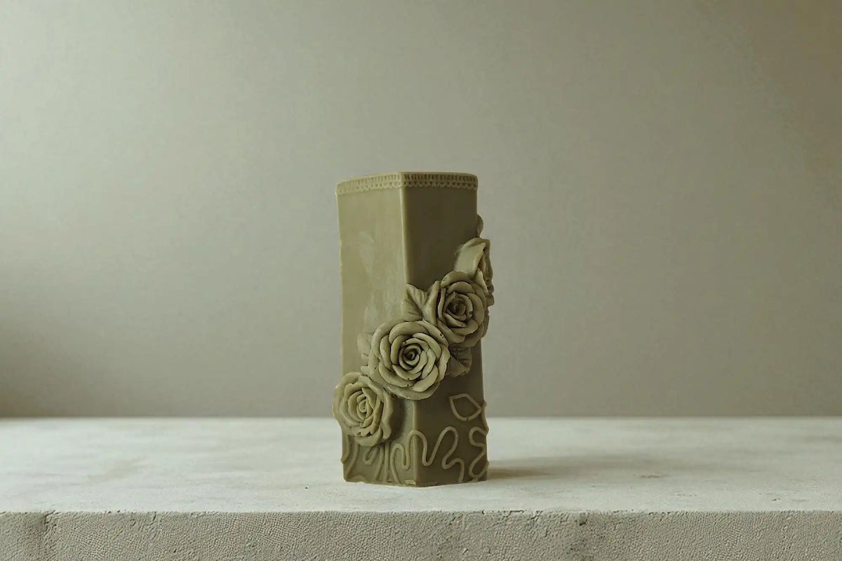 Rose Pillar Candle 4.75x1.5 inches