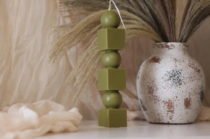 Geometric Tower Candle 8x1.5 inches