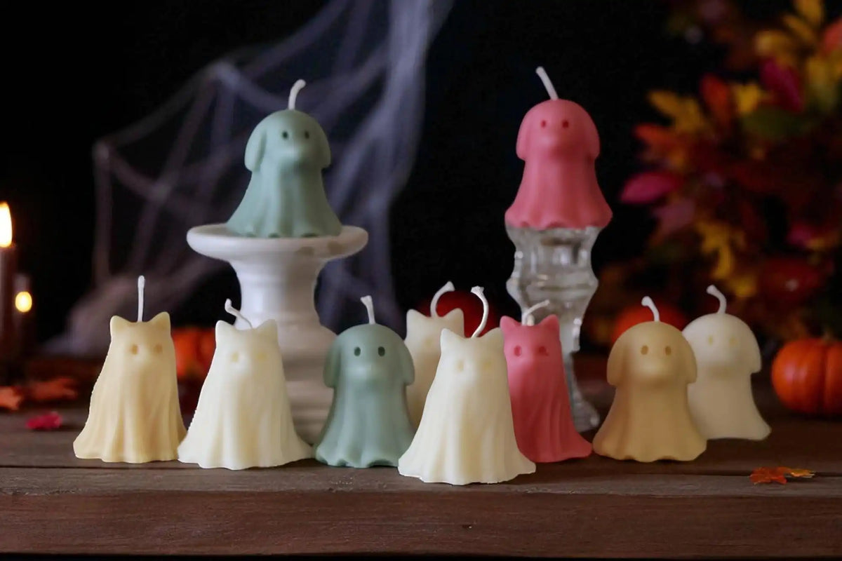 Ghost Candle Dog or Cat Shape 2.5x2.25 inches