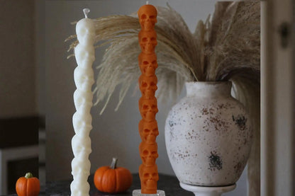 Skull Taper Candle 10.5x0.75 inches