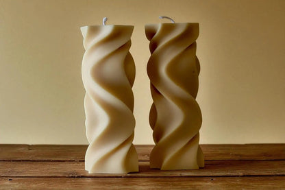 Swirl Pillar Candle 7x2.5 inches