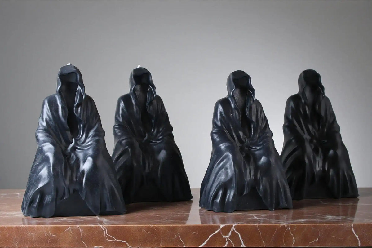 Faceless Death Candle 4.5x2.5 inches