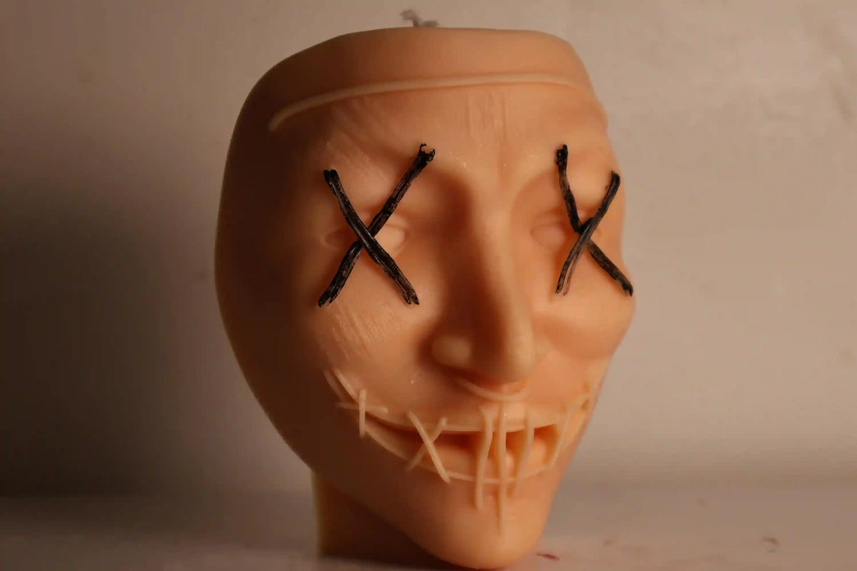 Scary Mask Candle 5x4.5 inches