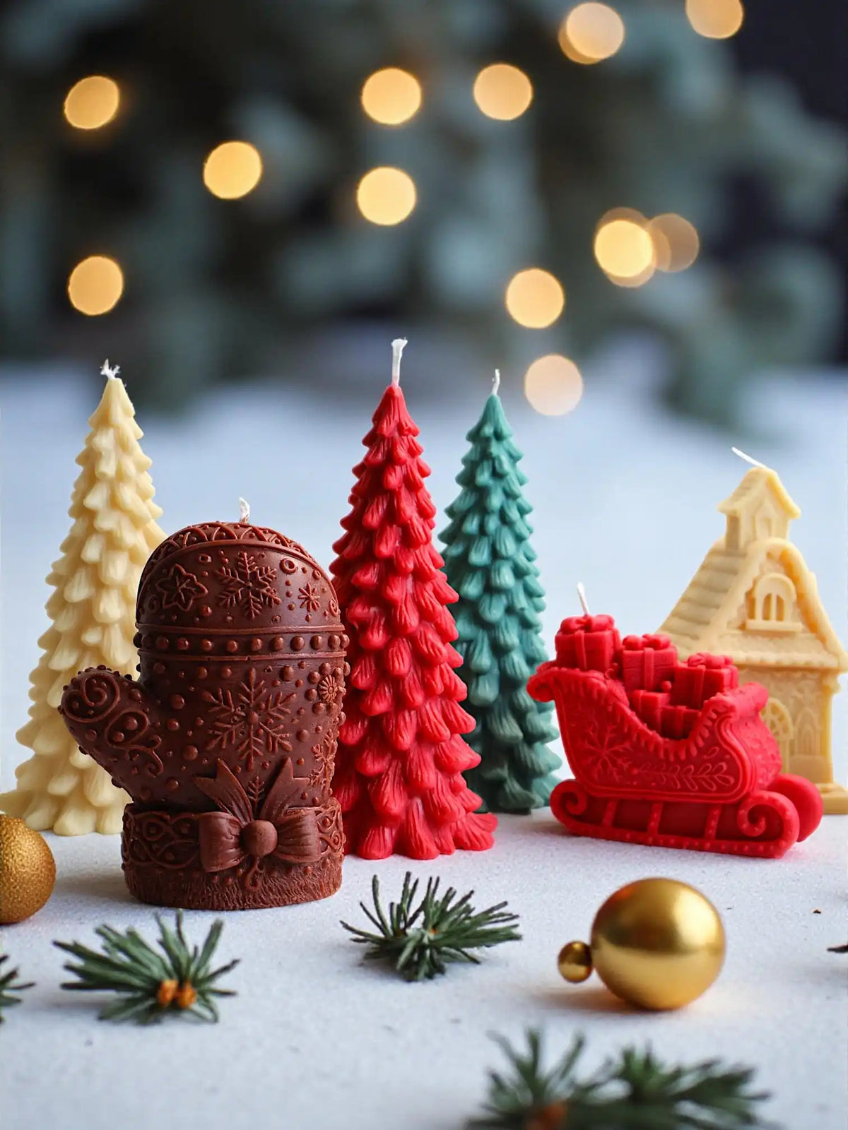 Large Christmas Tree Candle 7x3.5 inches