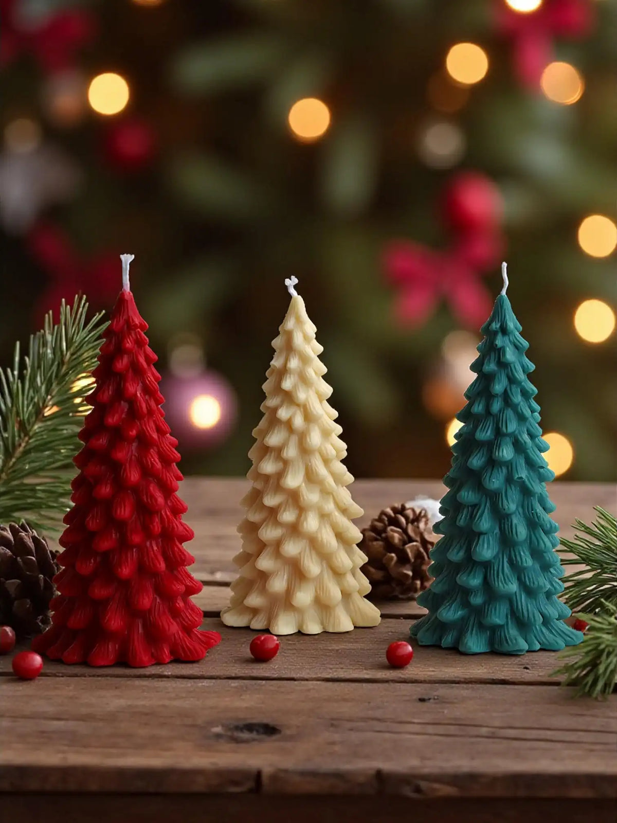 Large Christmas Tree Candle 7x3.5 inches