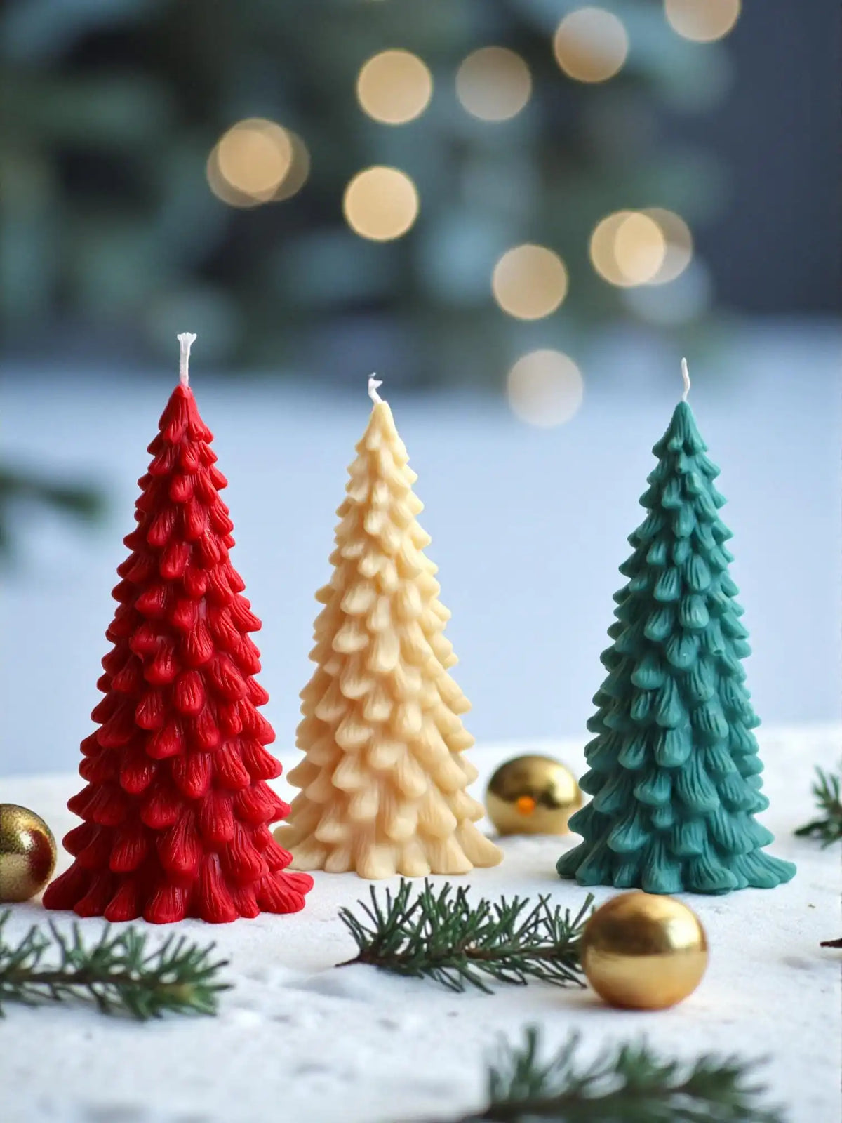 Large Christmas Tree Candle 7x3.5 inches