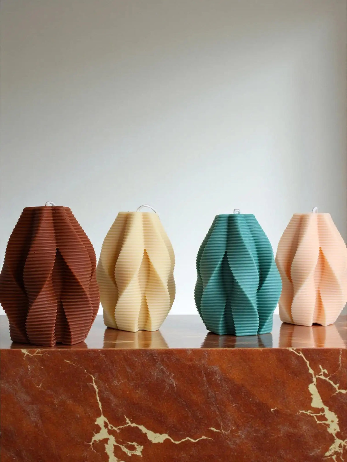 Ribbed Spiral Candle 5x3.5 inches