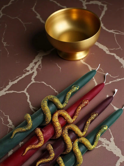 Snake Taper Candles 9.5x1 inches