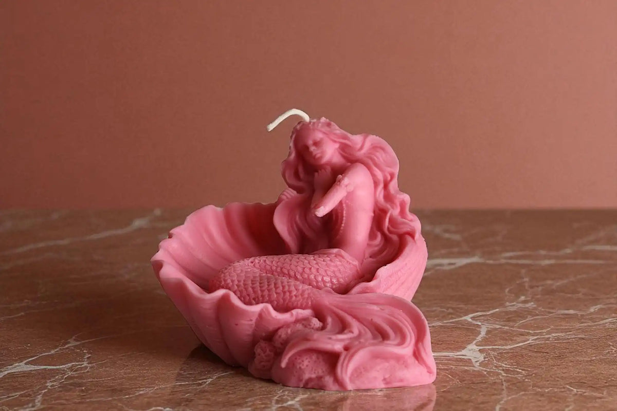 Mermaid Shell Candle 4x5 inches