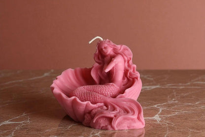 Mermaid Shell Candle 4x5 inches