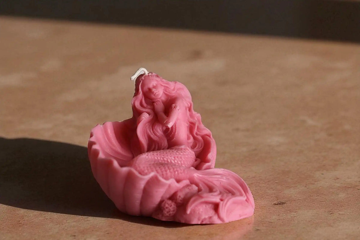 Mermaid Shell Candle 4x5 inches