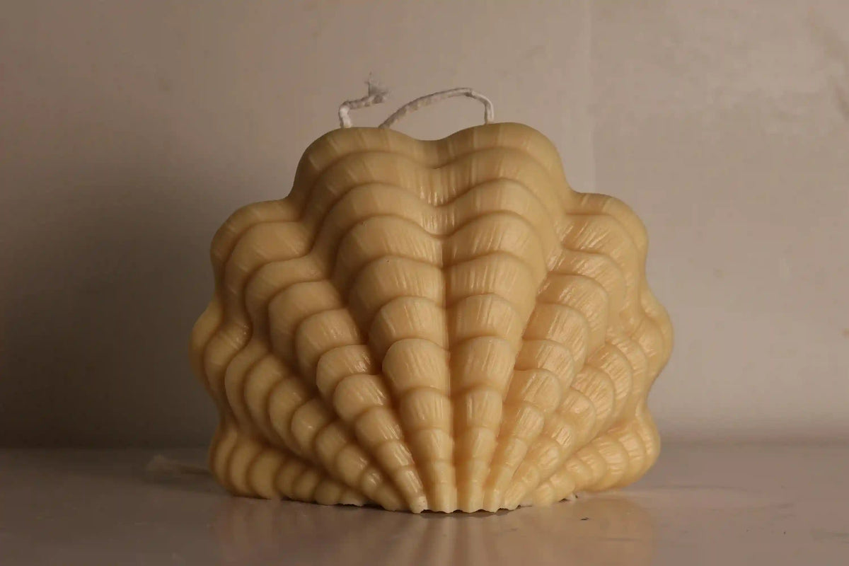 Large Ocean Shell Candle 4.5x5.5 inches