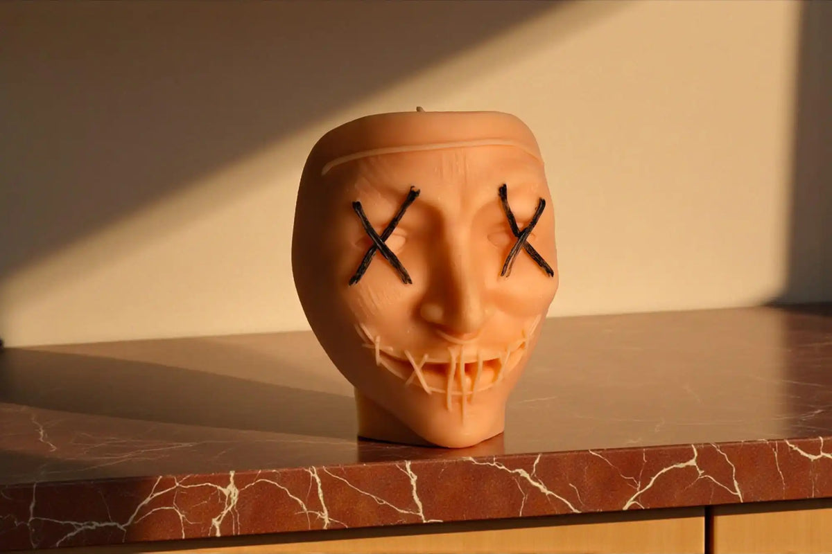 Scary Mask Candle 5x4.5 inches