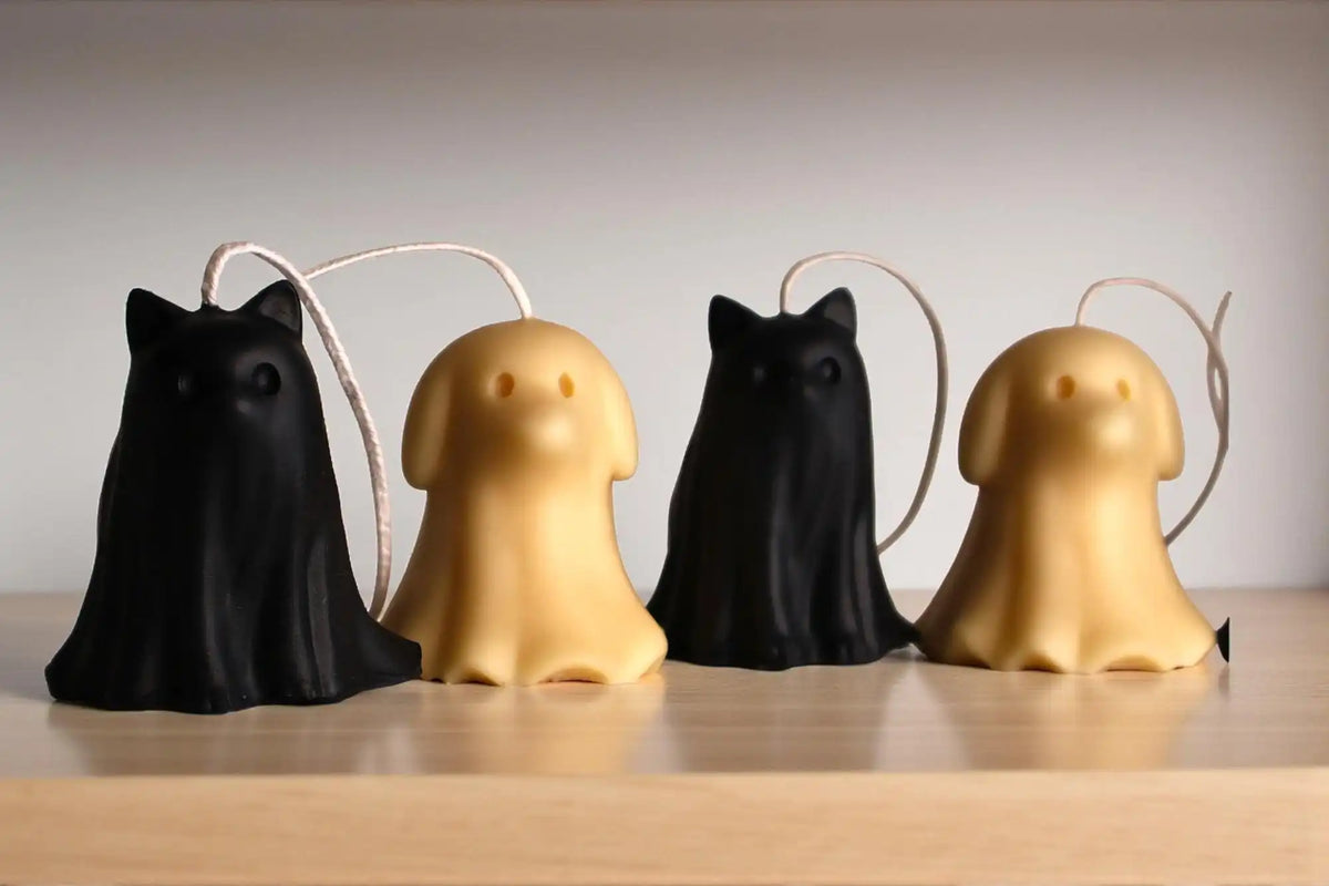 Ghost Candle Dog or Cat Shape 2.5x2.25 inches