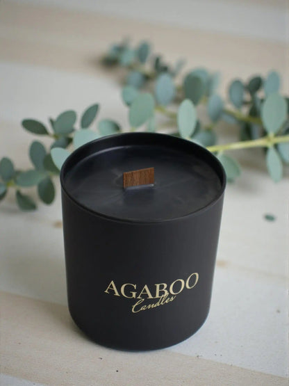 Black Glass Jar Candle 3.5x3 inches 10 fl.oz