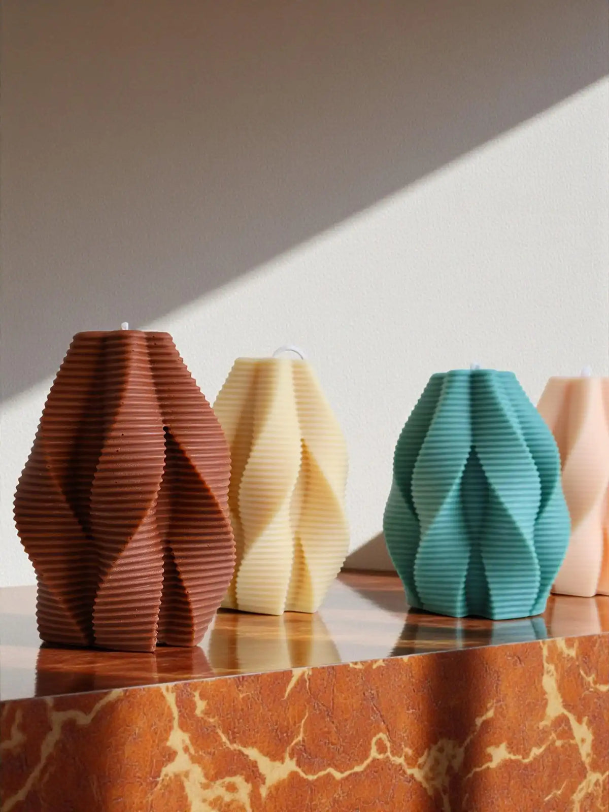 Ribbed Spiral Candle 5x3.5 inches