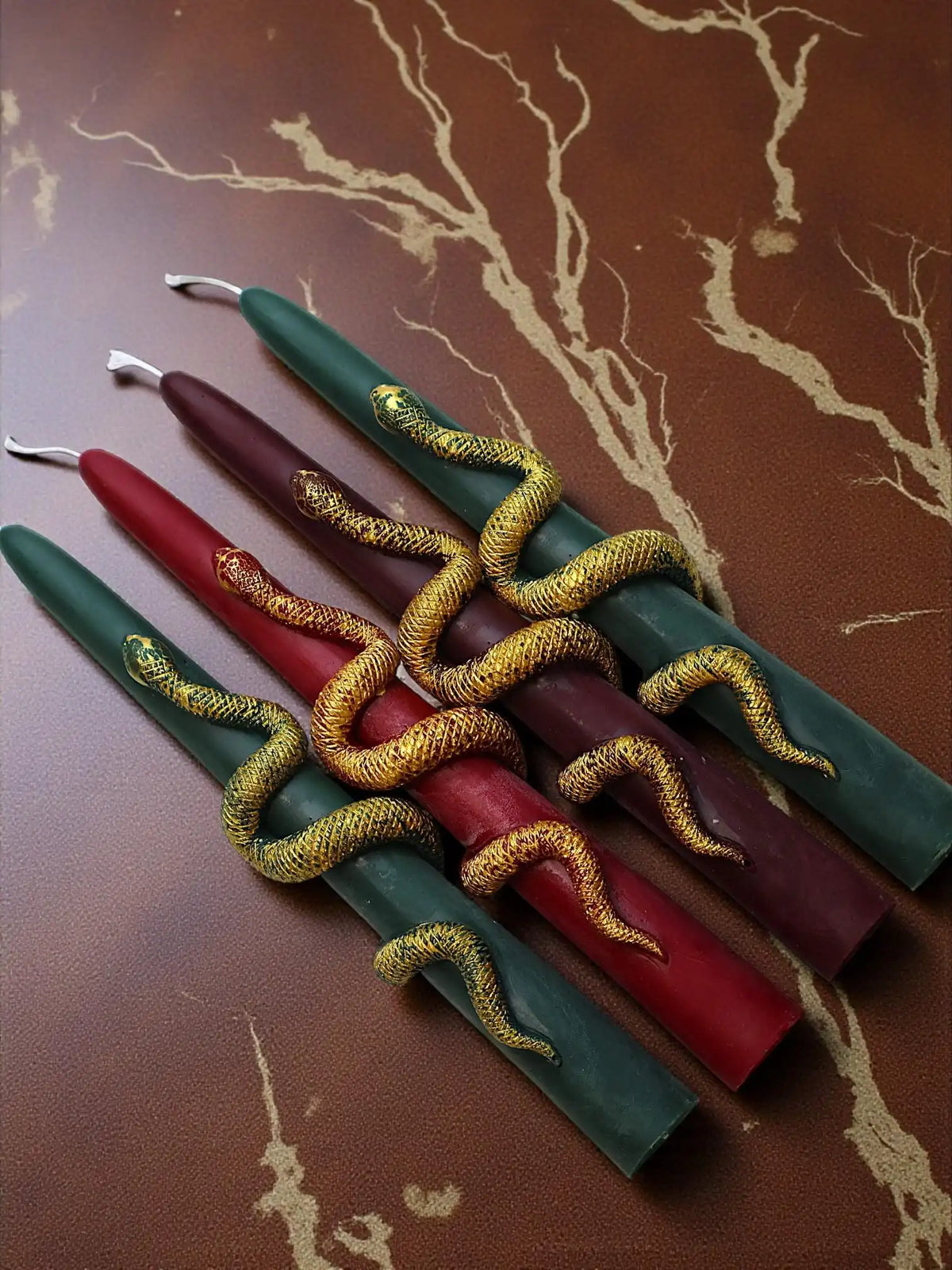 Snake Taper Candles 9.5x1 inches